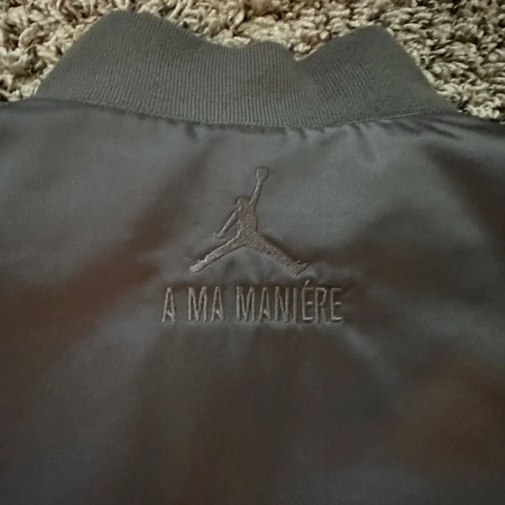 Jordan Black/ gun metal Men's Bomber Jacket with Snap Collar